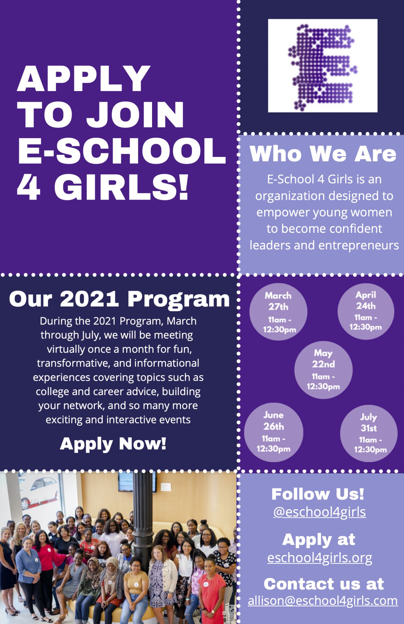 join e-school for girls flyer